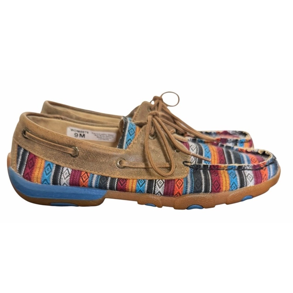 Twisted X Women's Boat Shoe Driving Moc Serape/Bomber Size 9M